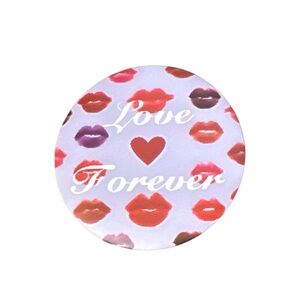 “Love Forever” Kiss Print Compact Cosmetic Mirror